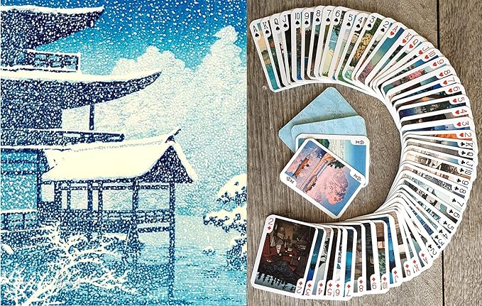 Japan Painting Playing Cards (Poker Deck 54 Cards All Different) Vintage Antique Traditional Japan Art Showa Period by Hasui Kawase