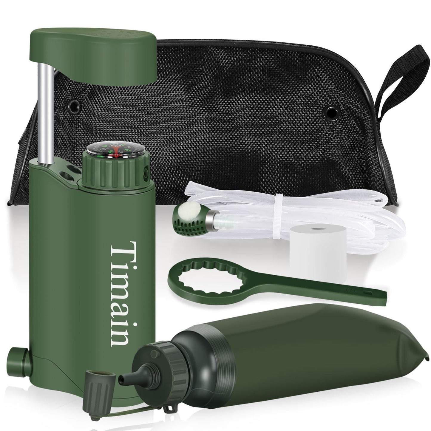 Timain Outdoor Portable Water Filter Pump,Water Filtration Systems,Perfect for Travel,Camping