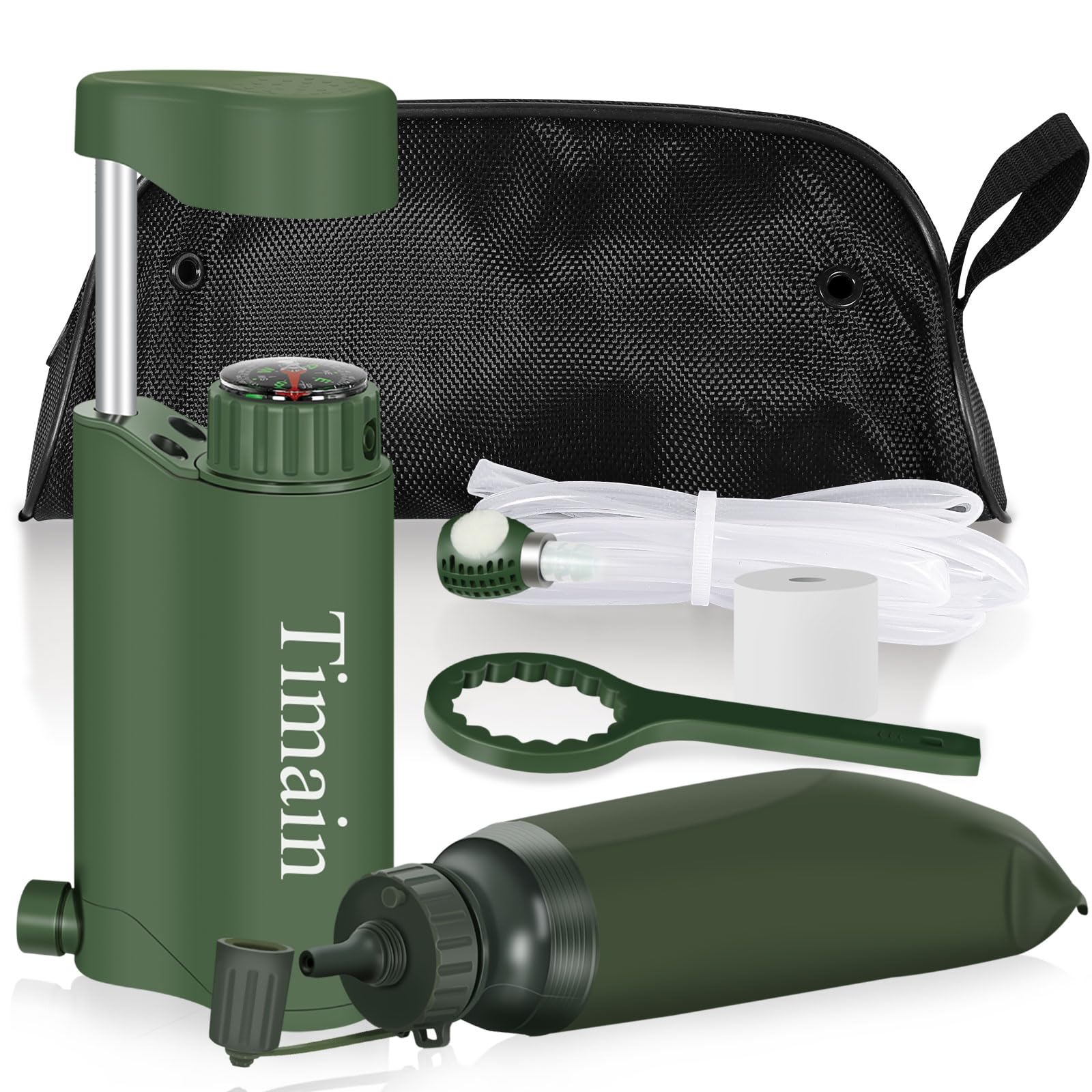 Timain Outdoor Portable Water Filter Pump,Water Filtration Systems,Perfect for Travel,Camping