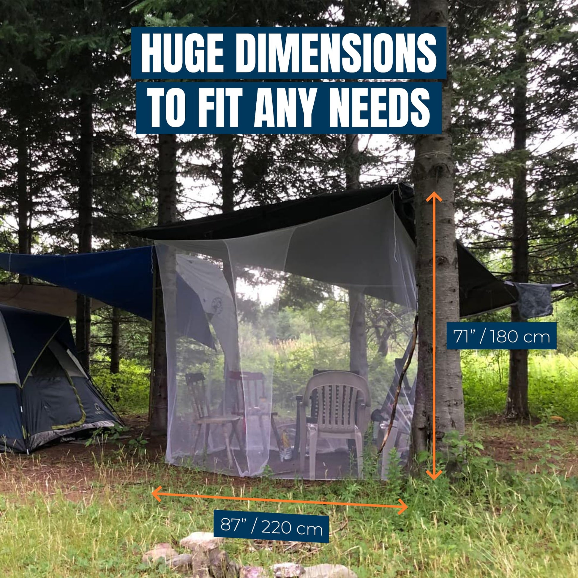 MEKKAPRO Ultra Large Mosquito Net with Carry Bag, Large 2 Openings Netting Curtains | Camping