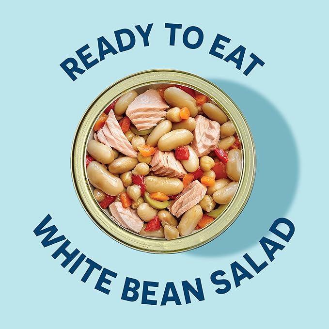 Wild Planet Ready-To-Eat Wild Tuna White Bean Salad With Organic Chickpeas, Carrots, Red Peppers & Green Olives 5.6oz (Pack Of 12)