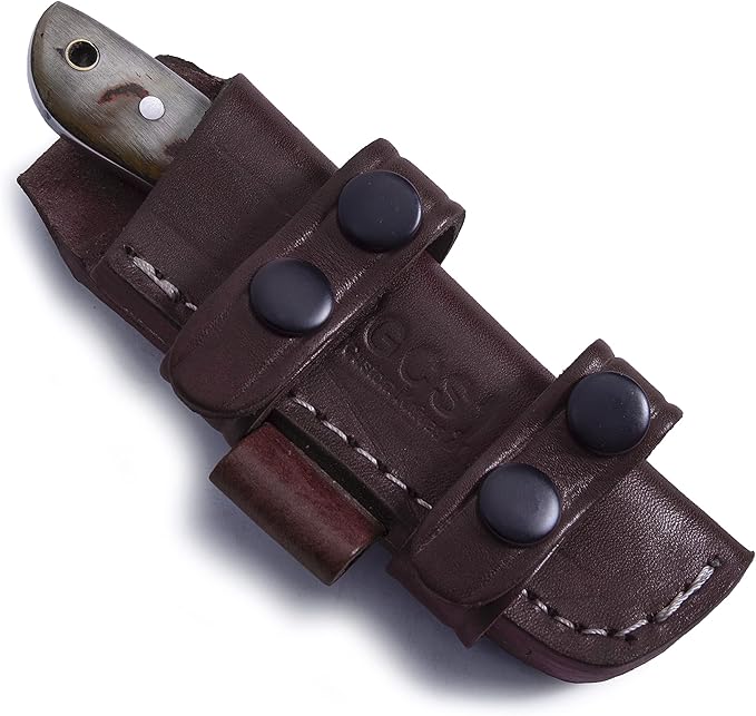 GCS Handmade D2 Tool Steel Tactical knife Hunting Knife CampKnife with leather sheath Full tang blade designed for Hunting & EDC GCS 235 (Horn Handle)