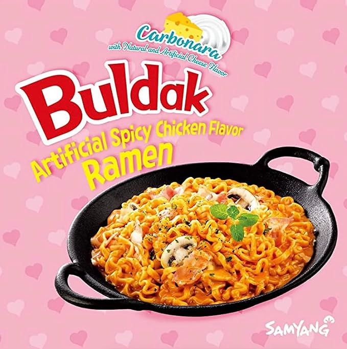 Samyang Buldak Hot Spicy Chicken Ramen Noodle Korean Stir-Fried Ramen, Carbonara Flavor, (20, Carbonara)