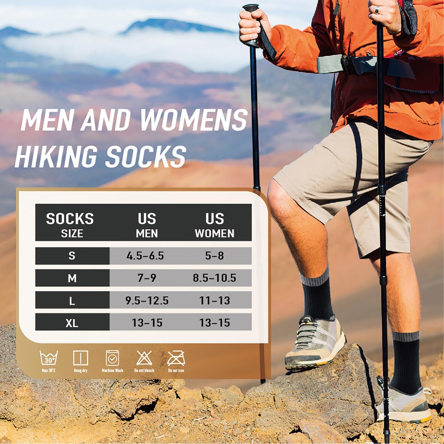 Niorasen Merino Wool Hiking Crew Socks for Men & Women, Thick Cushioned Anti-Blister