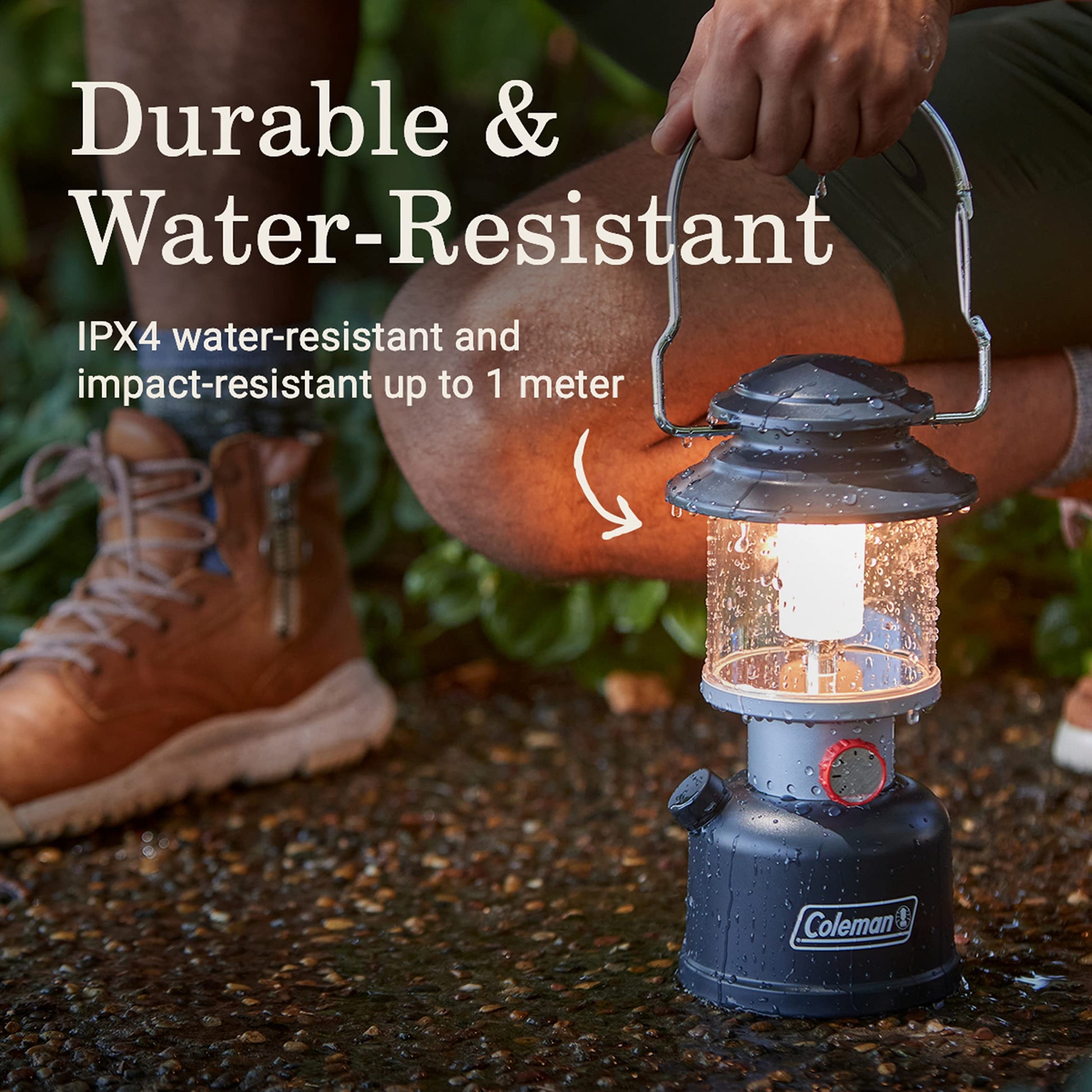 Coleman Classic Rechargeable 800L LED Lantern, Impact & Water-Resistant Lantern with Carabiner