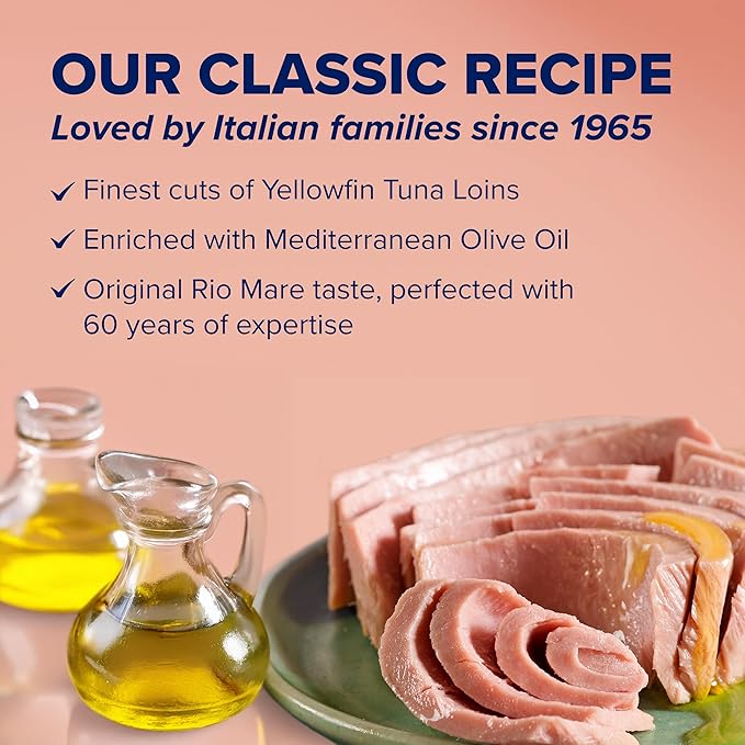 Rio Mare Premium Yellowfin Tuna in Olive Oil, 3 x 2.8 Ounce Can (Pack of 8, Total 67.2 Ounce), Italy's No.1 Tuna Brand, Wild Caught, High Protein Canned Tuna
