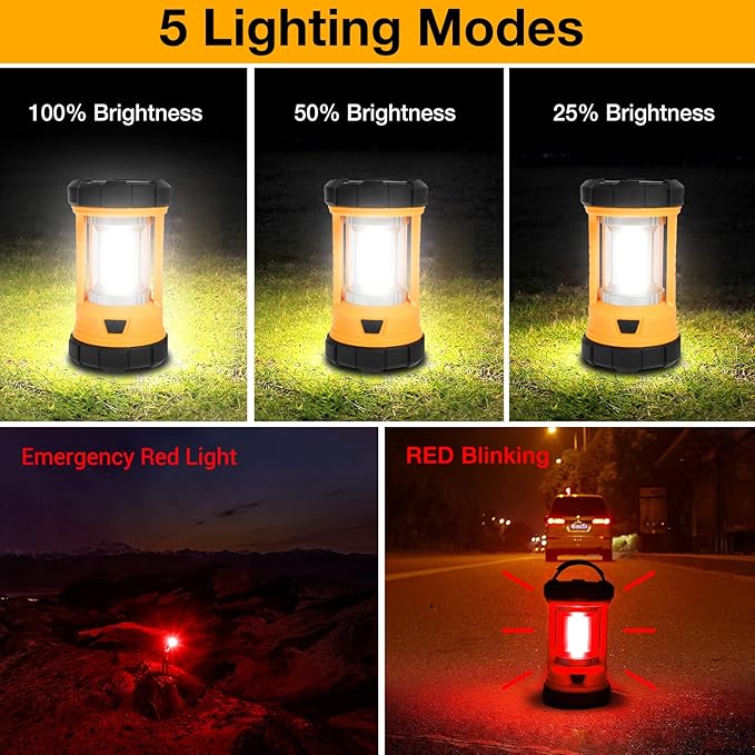 Camping Lantern, 3200LM Bright Camping Lights, 4600mAh Rechargeable LED Lantern, Flashlight for
