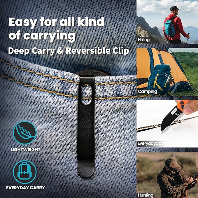 Kizer Banish Folding Knife 2.3 In Nitro-V Steel Blade Pocket Knife with Thumb Hole G10 Handle Button Lock Small EDC Knife, Sharp Camping Survival Hiking Knives for Men Women, V2676A2