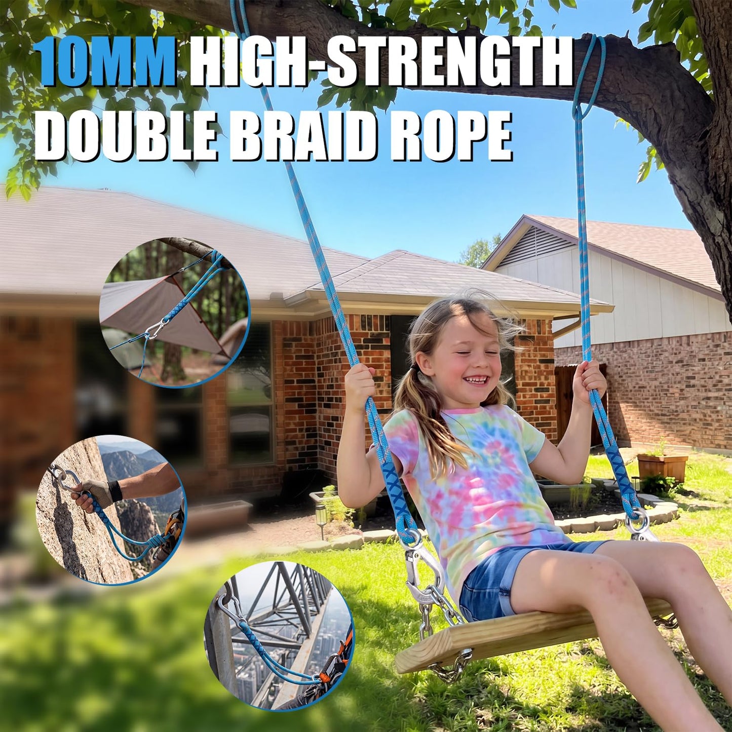 KKIKK 2 Pack Tree Swing Straps Hanging Kit with Stainless Steel Buckle