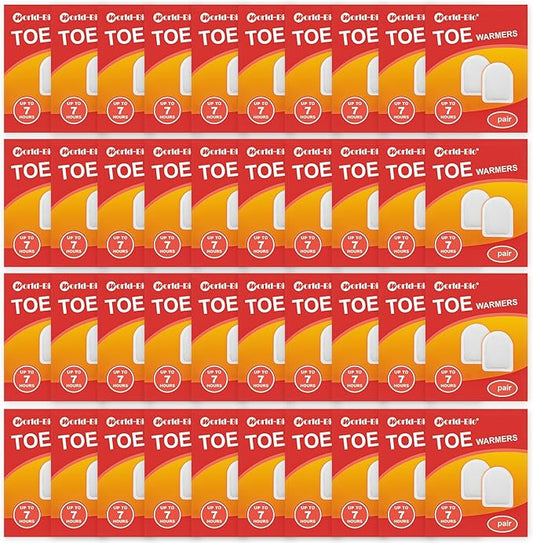 WORLD-BIO Toe Warmers Adhesive 10/20/30/40 Pairs - Long Lasting Safe Natural Odorless Air Activated Warmers Up to 8 Hours of Heat - Heated Insoles Toe Foot Warmers Keep Foot Warm in Chill Winter