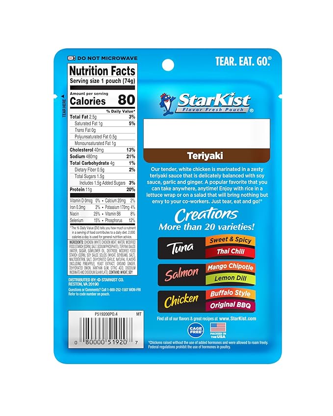 StarKist Chicken Creations Teriyaki - 2.6 oz Pouch (Pack of 12)