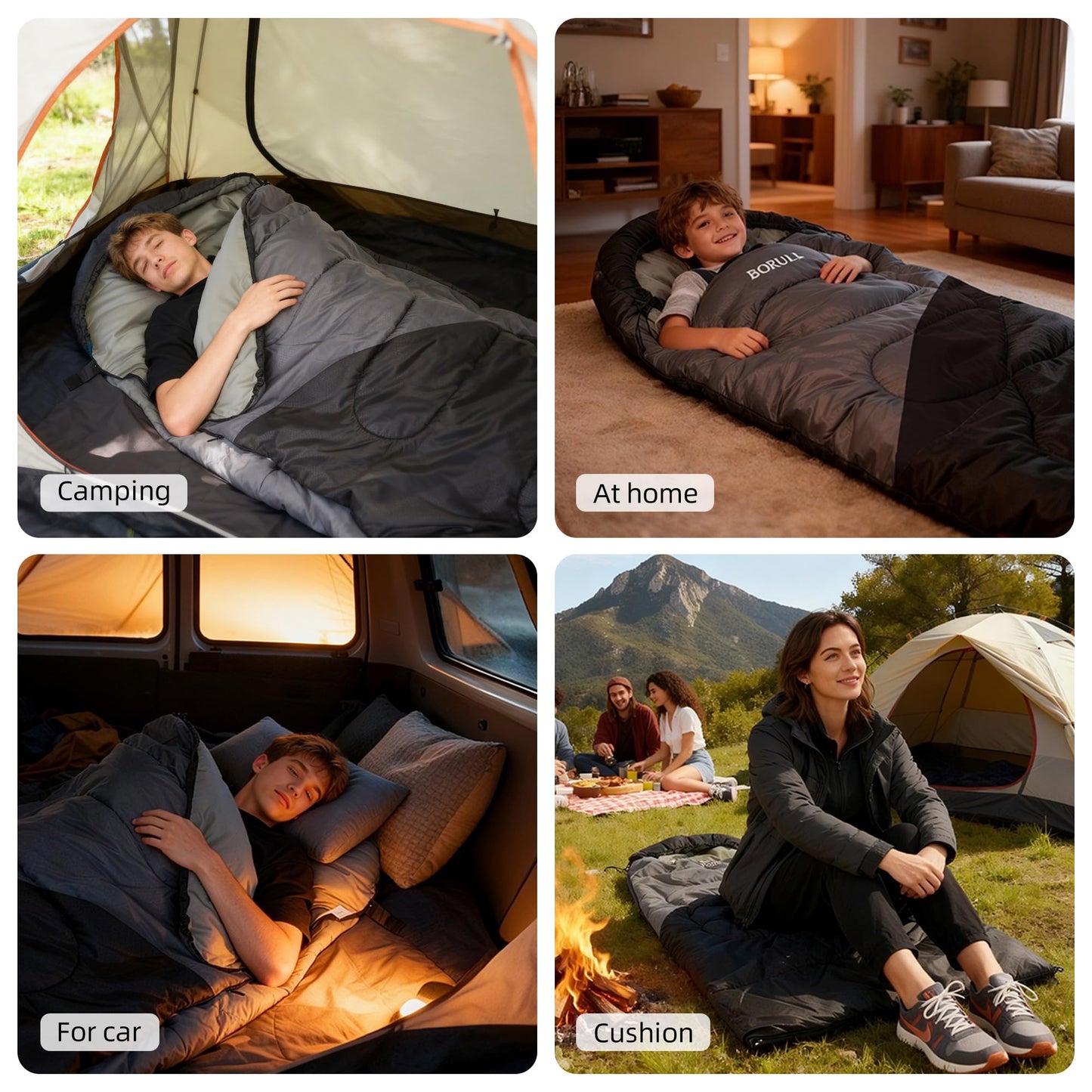 Lightweight Sleeping Bags for Kids & Adults, Backpacking & Scouts, Compact