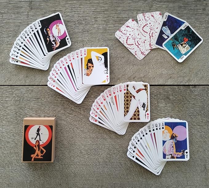 Spy Crime Fiction Playing Cards (Poker Deck 54 Cards All Different) Vintage Retro Magazine Covers Illustration Spies Agents Pulp Fiction