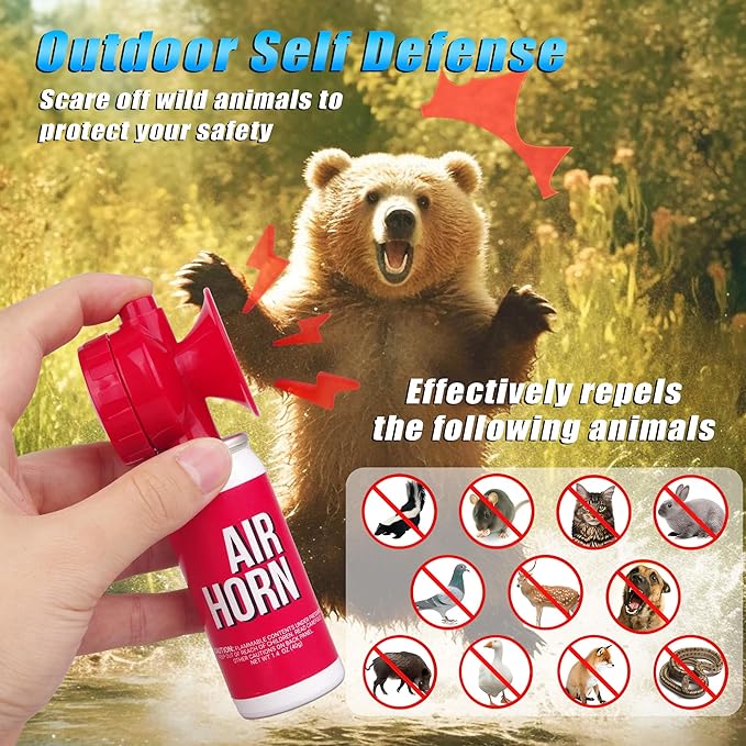 1.4oz boat Air horn, Loud Mini Safety Air Horn Can, Sports Event Starting Horn, Mini Small Compressed Blow Fog Bear Air Horn, Celebrate Victory（Red）…