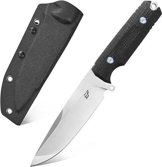 Eafengrow EF131 Fixed Blade Knife,DC53 Steel Blade,Micarta Handle Full Tang Fixed Knifes for Camping Hunting Bushcraft