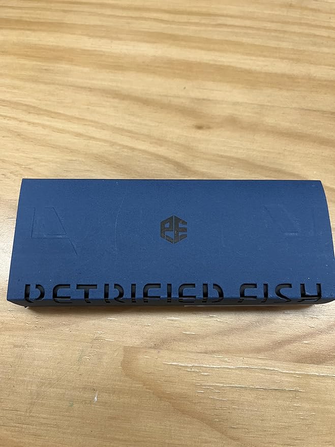 Petrified fish PFP03 Victor,3.58" K110 Stonewashed Blade,140g Micarta Handle Flipper Liner lock Folding knife (Blue Stonewashed)