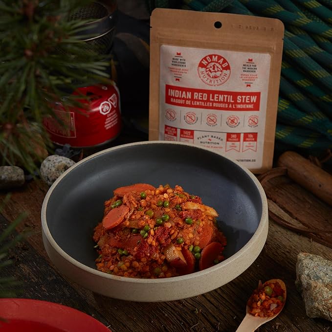 Nomad Nutrition ??Indian Red Lentil Stew | High Energy, All Natural Ingredients | Plant-Based & Non-GMO| Just Add Boiling Hot Water | 112g / 4oz (Pack of 1)
