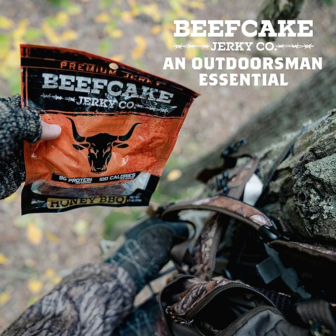 BEEFCAKE Jerky Best Sellers Collection, Includes Beef Jerky Sweet Heat, Teriyaki, Original & Smokehouse, 9 Gram of Protein & 100 Calories 2.7 Oz | Pack of 4