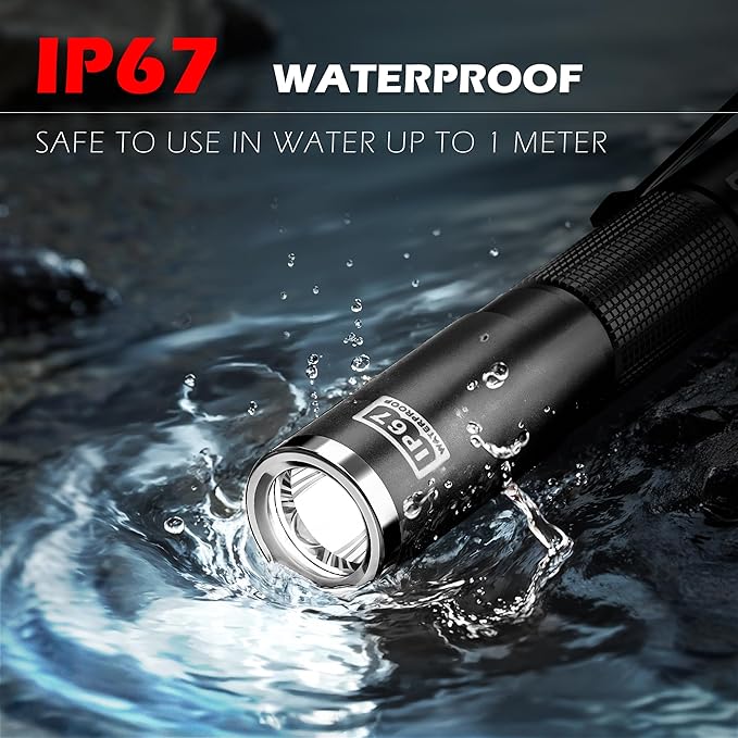 FORTO LED Pen Light, 200 Lumens Pocket Flashlight, IP67 Waterproof, 2 Modes, 2 Pack with AAA Batteries, Lightweight & Durable for Inspection, Medical Use, Emergency(3-Pack Black)