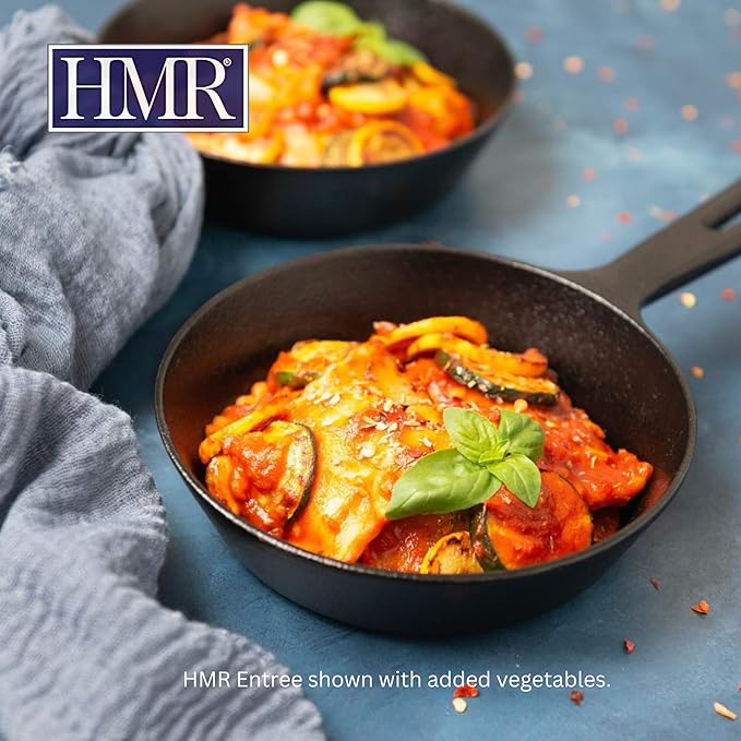HMR Cheese and Basil Ravioli Entrée | Pre-packaged Lunch or Dinner | Ready to Eat | Vegetarian | 10g of Protein | Low Calorie Food | 8oz Serving per Meal | Pack of 6