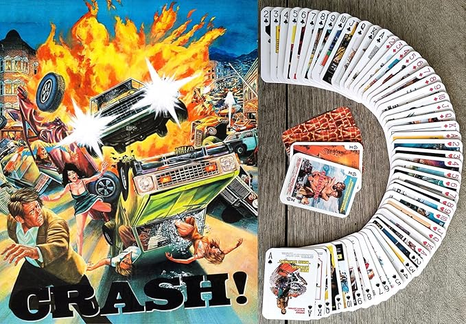 CARSPLOITATION Playing Cards (Poker Deck 54 Cards All Different) Vintage Retro Car Crash Bikers Action Movie Posters