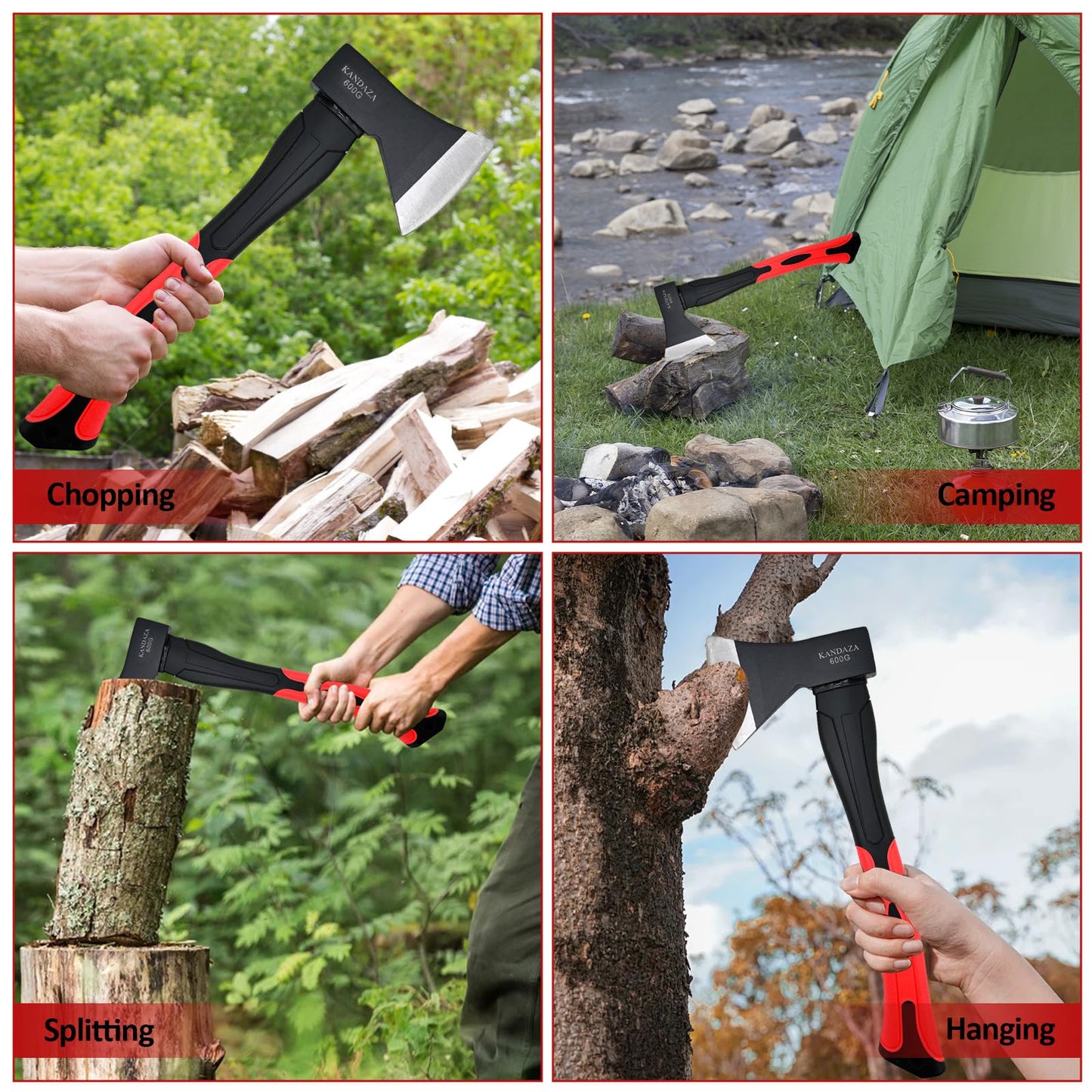 15 Inch Camping Hatchet Axe for Kindling & Wood Chopping