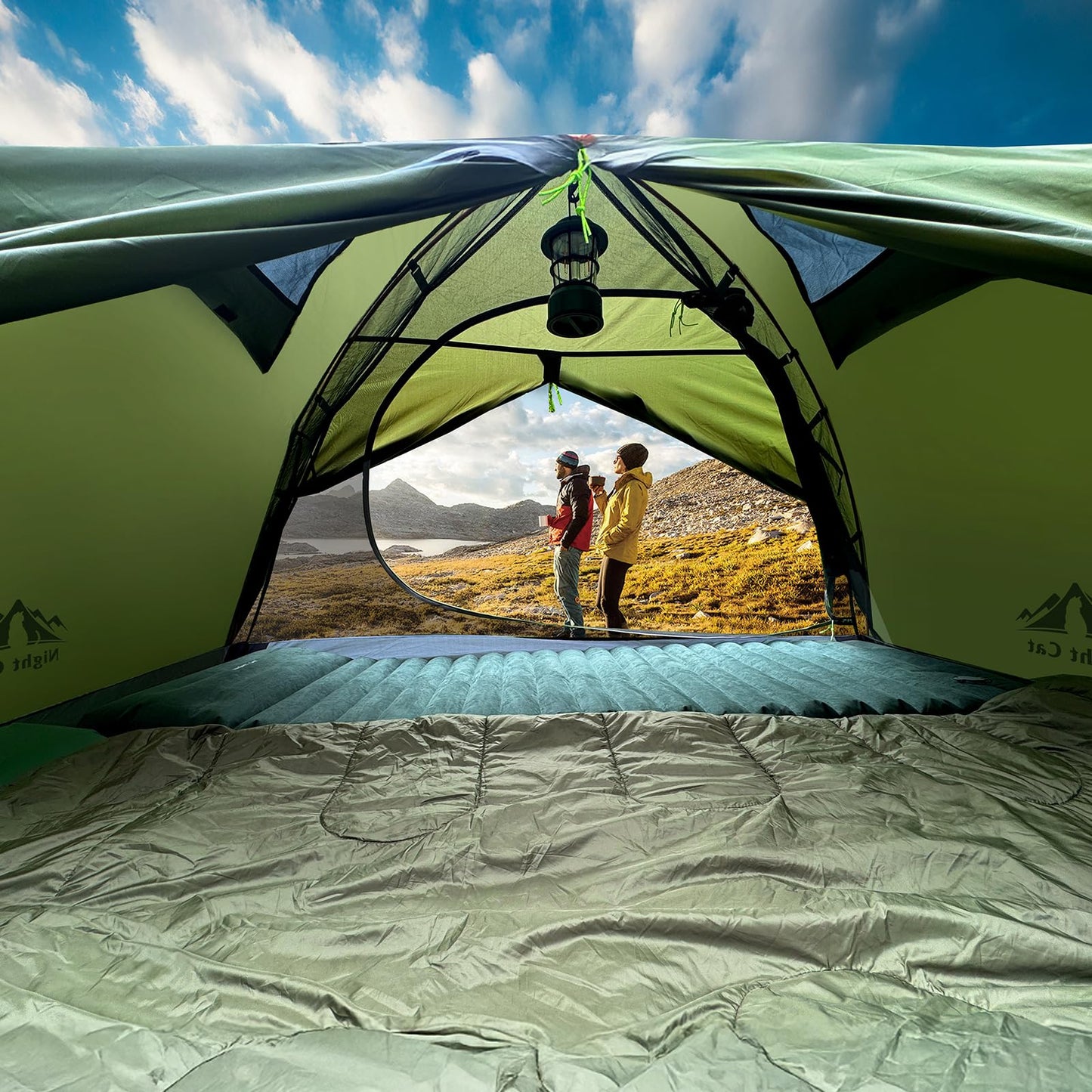 Night Cat 2-Persons Backpacking Tent: Waterproof Lightweight Camping Tent for Two People Hiking