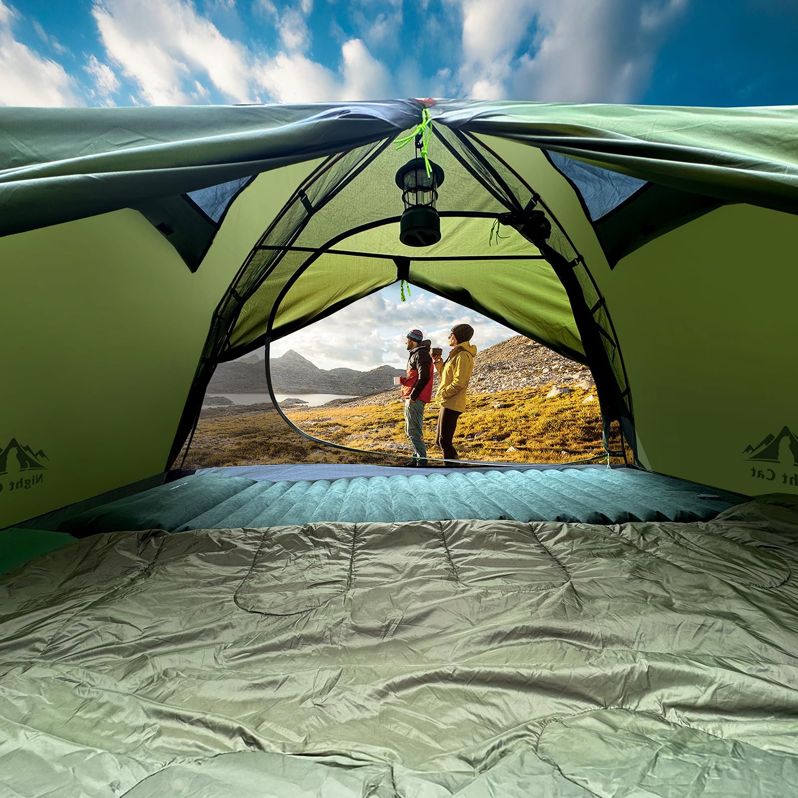 Night Cat 2-Persons Backpacking Tent: Waterproof Lightweight Camping Tent for Two People Hiking