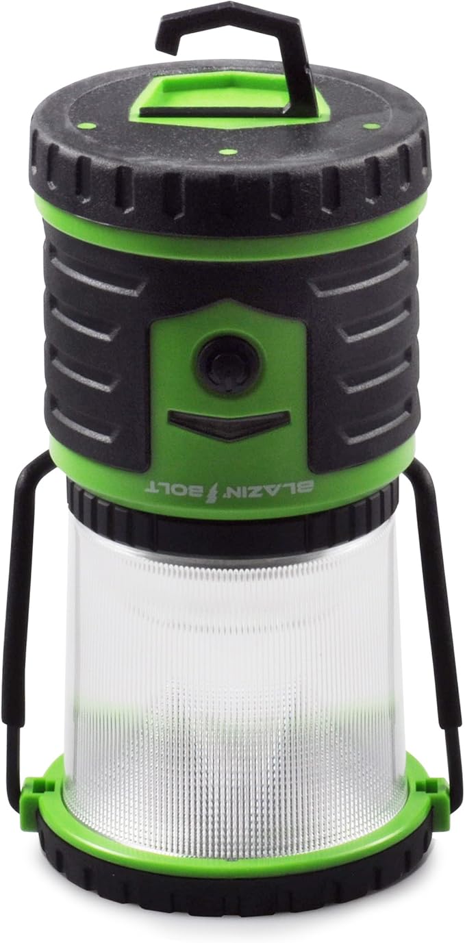 Blazin Bolt Rugged USB Rechargeable Lantern | 6000mAh Power Bank | 400 Lumen | 400 Hours of Light | 6 Modes | Camping, Emergency, Power Outage, Storm, Blizzard, Hurricane Survival
