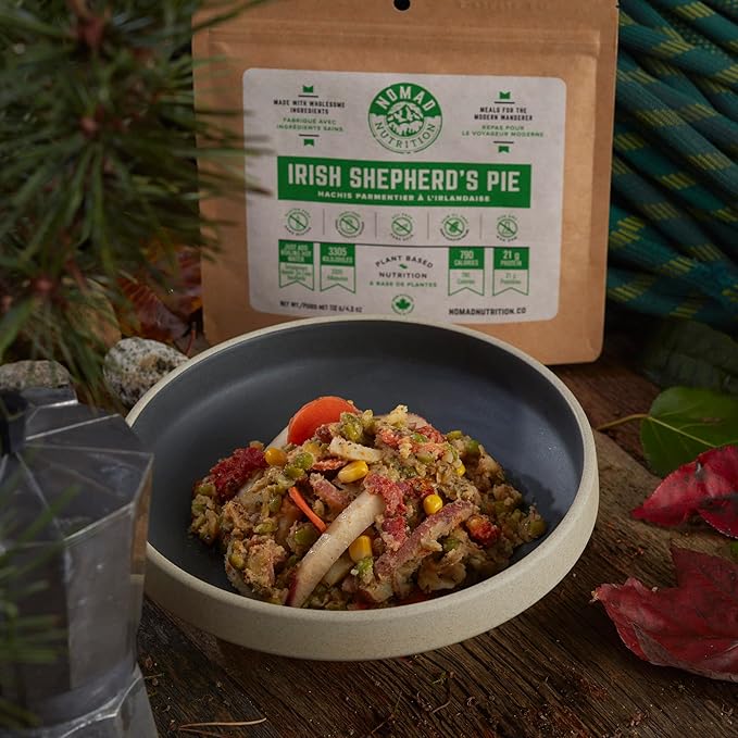 Nomad Nutrition ??Irish Shepherd?™s Pie | High Energy, All Natural Ingredients | Gluten, Dairy & Palm Oil Free | Just Add Boiling Hot Water
