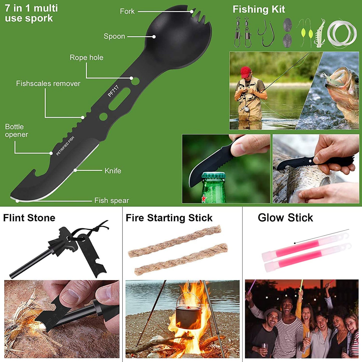 216 Pcs Survival First Aid kit, Professional Survival Gear Equipment Tools First Aid Supplies for
