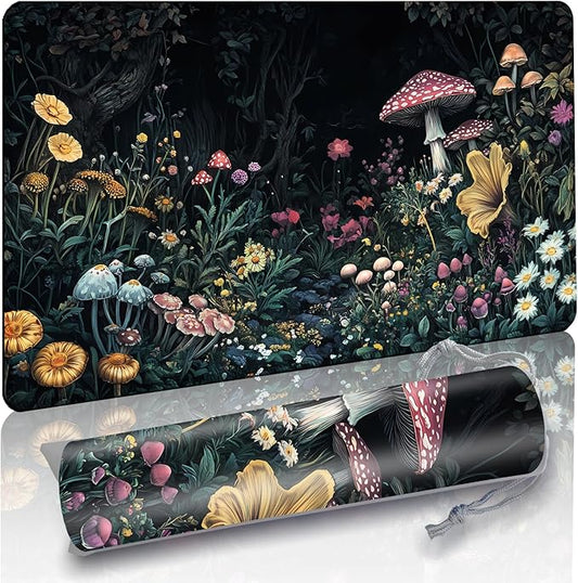 MTG DND Play Mat Game Mat - 3MM Thick High-Density Non-Slip Surface, Stitched Reinforced Edges for Magic playmats, DND Tabletop RPG, TCG Card Games (Ethereal Wilds)
