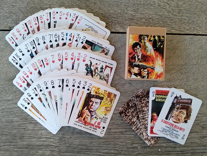 Crime Movies Playing Cards (Poker Deck 54 Cards All Different) Vintage Movie Posters Crime Detective Action Movies Film Noir