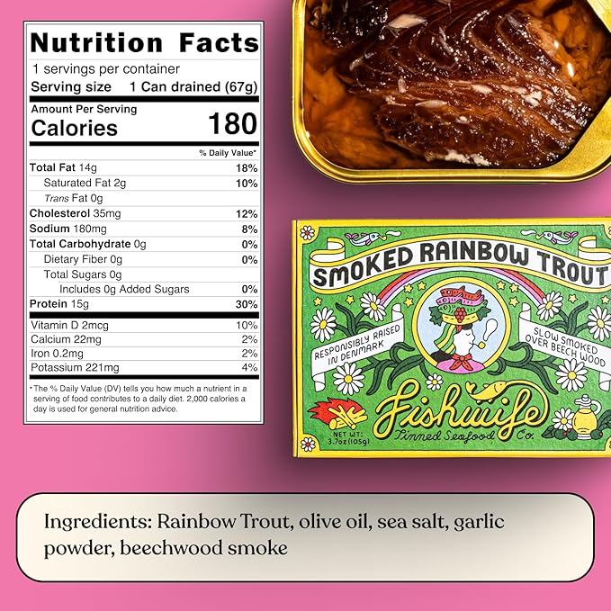 Fishwife Smoky Trio 3-Pack (Smoked Rainbow Trout, Smoked Salmon, Smoked Mackerel) | Gluten Free, High Protein, Omega-3s | Hand-Packed