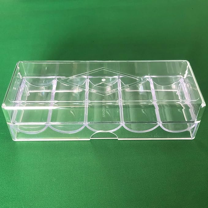 Poker Chip Holder Tray Racks- 10Pack Clear Acrylic Chips Rack Case With Cover Poker Table Accessories