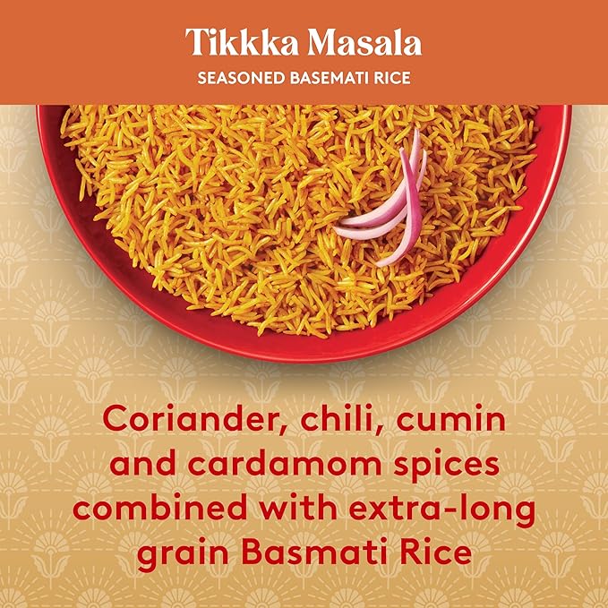 Royal Tikka Masala Basmati Rice - Ready to Heat Basmati Rice - (4 Pack) 8.5 oz Microwaveable Pouch