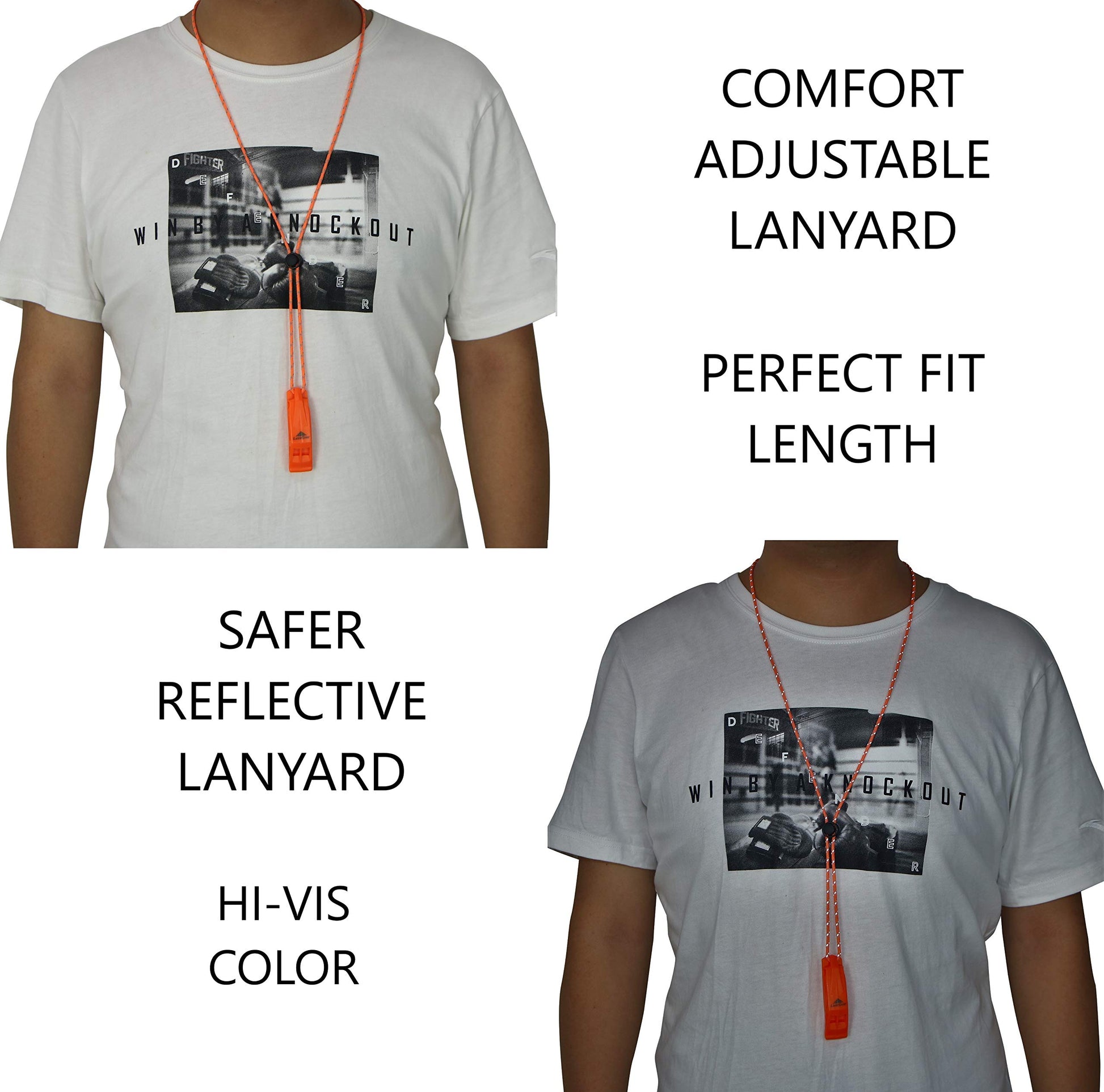 LuxoGear Emergency Whistles with Lanyard Safety Whistle Survival Shrill Loud Blast for Kayak Life