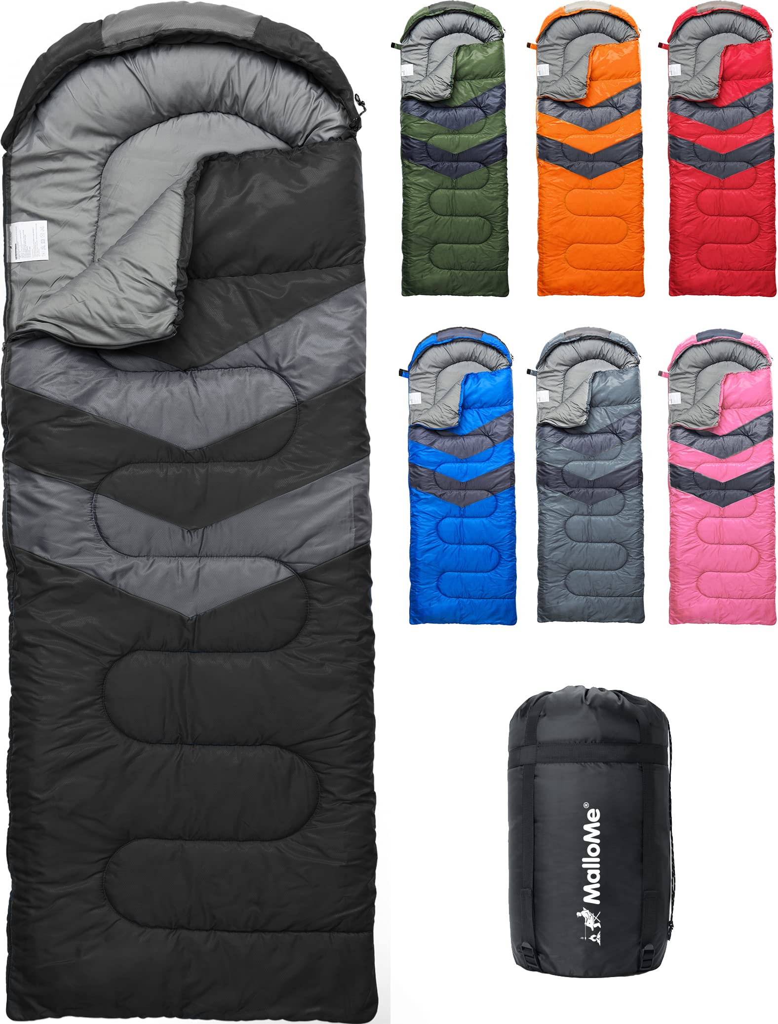 MalloMe Sleeping Bags for Adults Cold Weather & Warm - Backpacking Camping Sleeping Bag for Kids