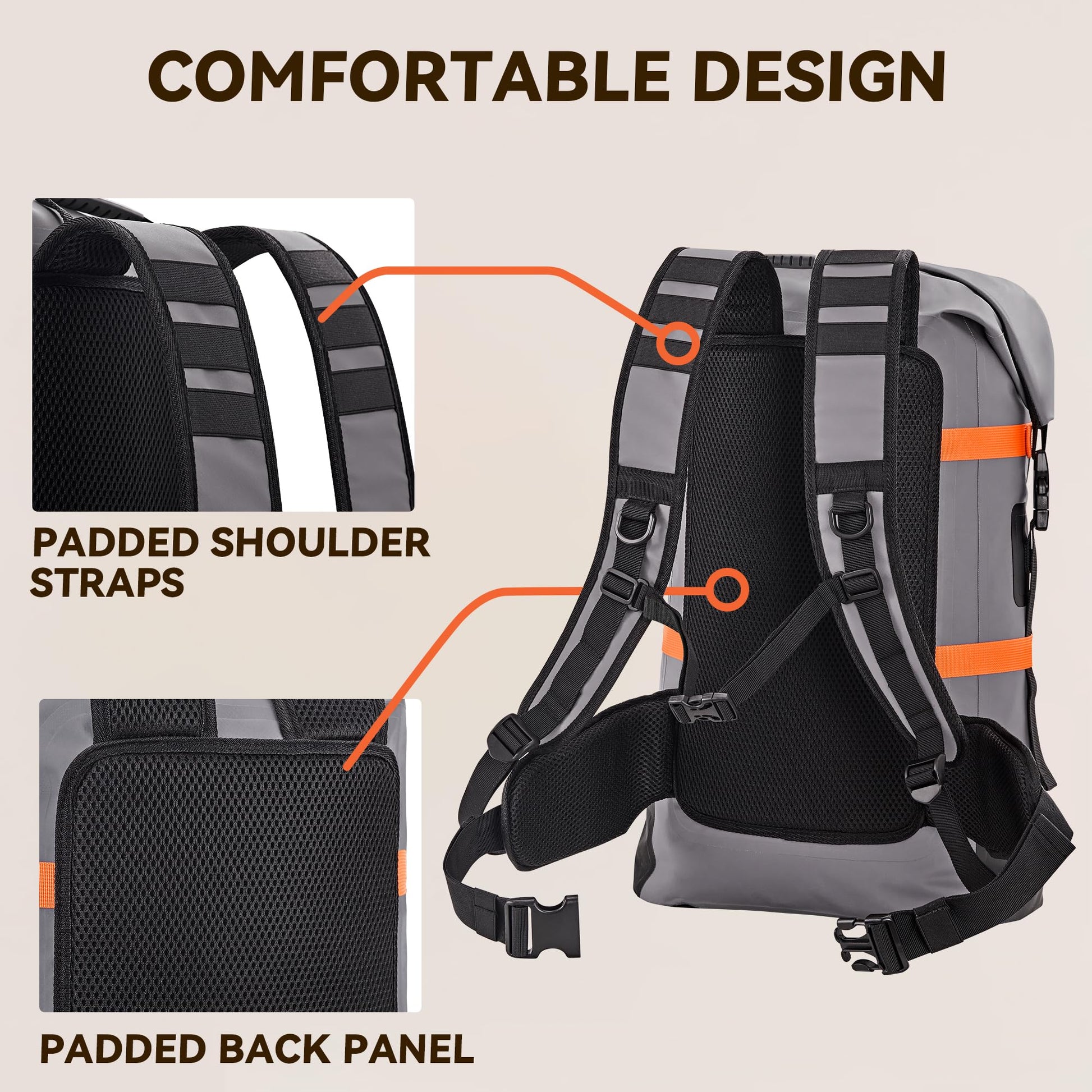 HEETA Dry Bags Waterproof Backpack 40L for Men & Women, Roll Top Heavy Duty