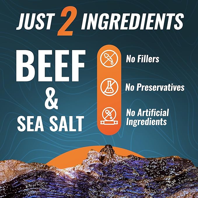 Phillips Beef Crisps - Brisket - Only Beef & Salt - Zero Carbs - Zero Sugar - High Protein Meat Snacks - 14g Protein