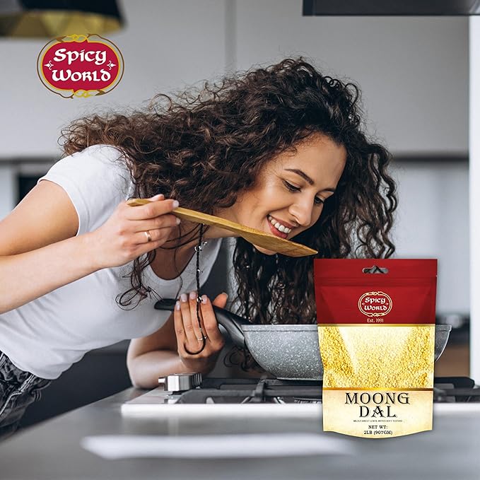 Moong Dal 2 LBS (Mung Split Dry Beans) ~ Indian Golden Lentils ~ 100% Natural & Pure - by Spicy World