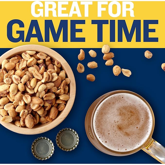 PLANTERS Unsalted Dry Roasted Peanuts, Resealable Jar, Kosher Nuts, Plant-Based Protein, Quick Snack for Adults, After School Snack, 35 oz Canister