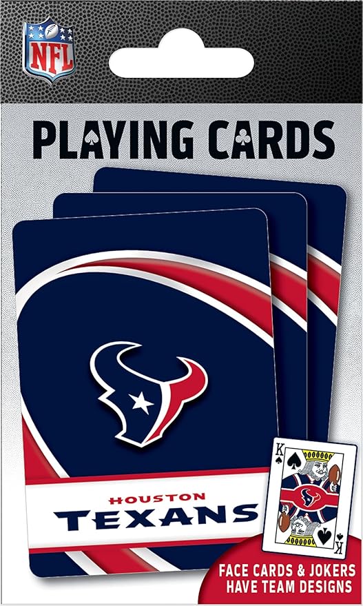 Masterpieces Officially Licensed NFL Houston Texans Playing Cards - 54 Card Deck for Adults