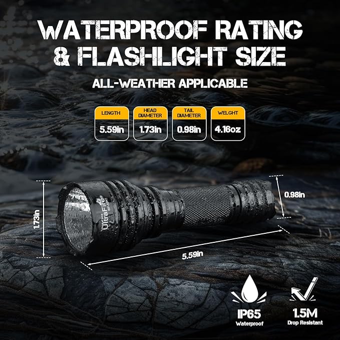 ULTRAFIRE 10W Green Hunting Flashlight 273 Yards Super Bright LED Green Flashlight for Night Tactical Hunting Hogs, Coyotes and Varmints WF-509G