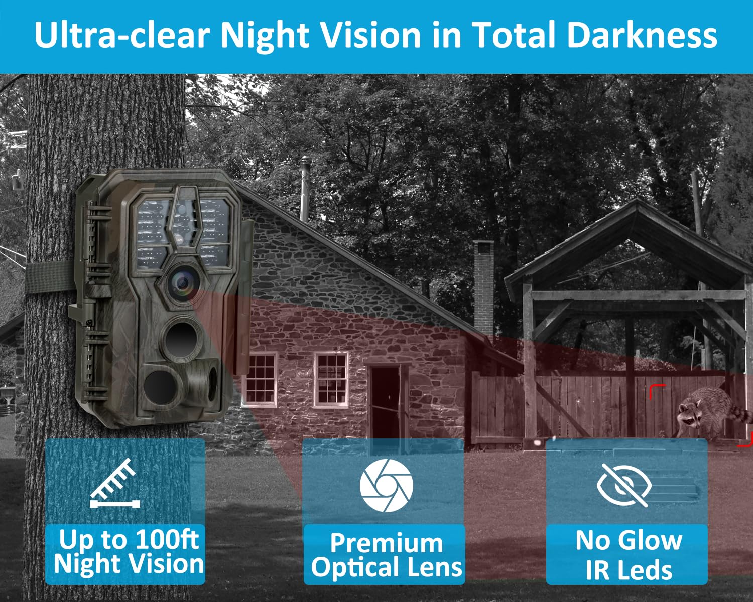 GardePro E5S 2-Pack Trail Camera (Non-Cellular, Non-WiFi), 64MP Photo & 1296P HD Video, 0.1s