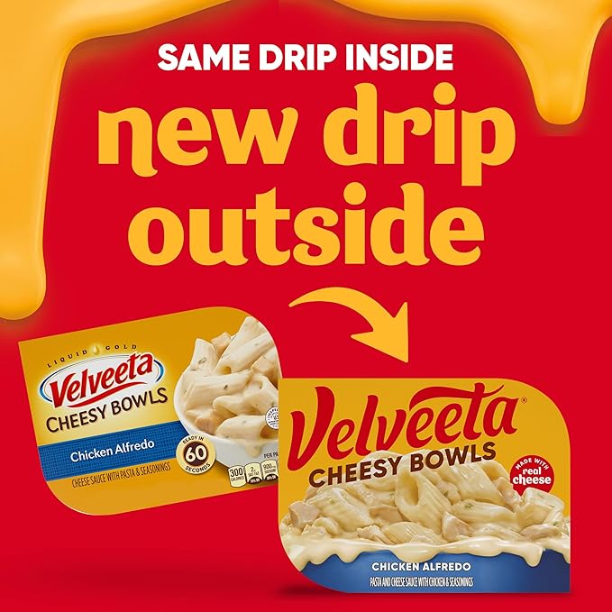 Velveeta Cheesy Bowls Singles Chicken Alfredo (9 ox Box)