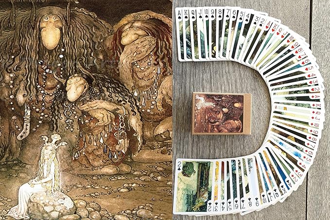 Scandinavian Troll Kingdom Playing Cards (Poker Deck 54 Cards All Different) Scandinavian Trolls Folklore Creatures and Enchanted Forest Scenes from Classic Fairy Tale Illustrations