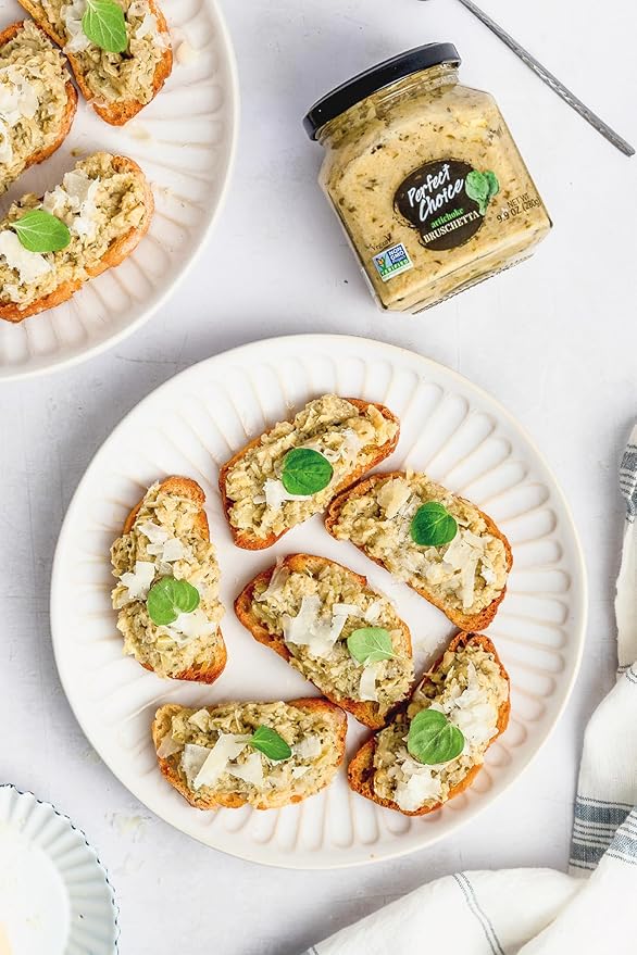 Perfect Choice Delicious Grilled Artichoke Halves, Artichoke Bruschetta, Caramelized Onion Mix (Pack of 3) - Ready-to-eat - Delicious for Salads, Burgers & more
