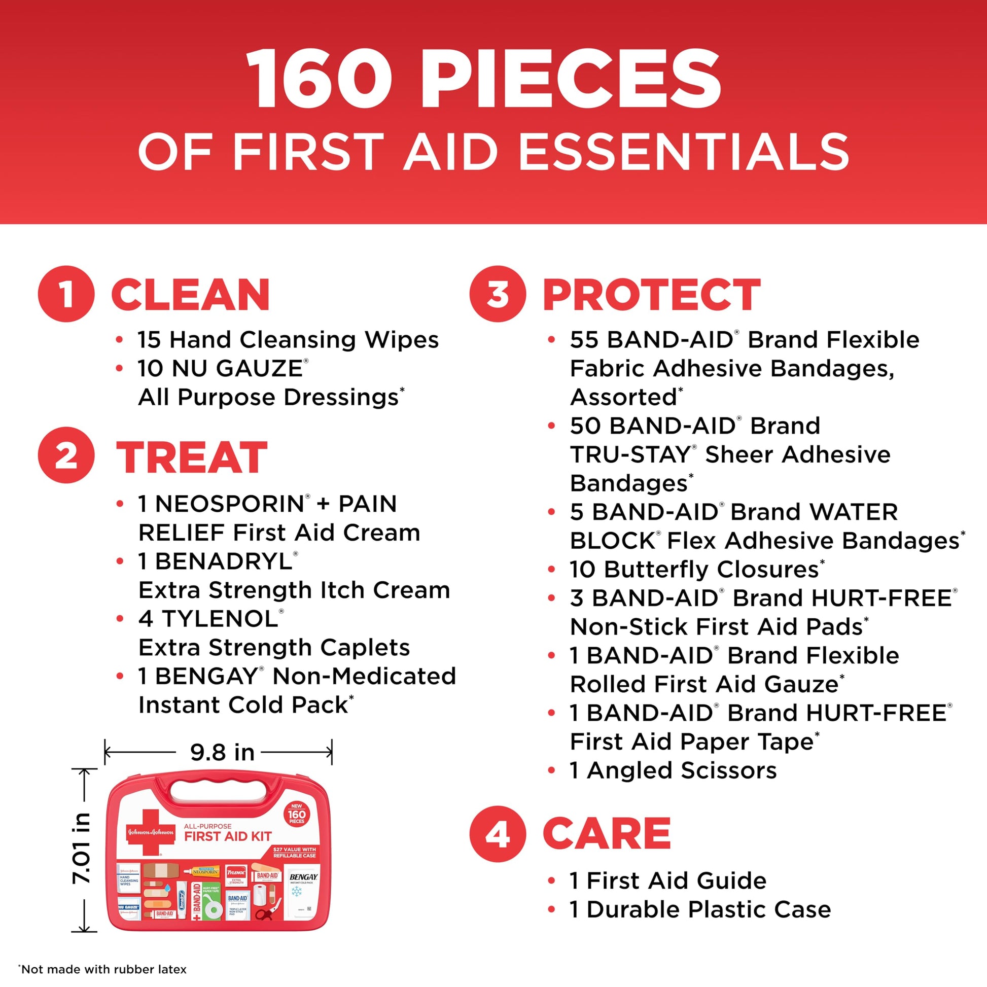 BAND-AID Brand All-Purpose Portable Compact First Aid Kit, 160 Piece