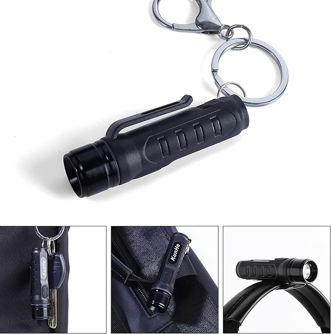 KunHe 35 Pack Bulk Keychain LED Flashlight Small Mini Rechargeable Flashlight Pocket Keychain Light Portable 300 Lumens for EDC Emergency Gift